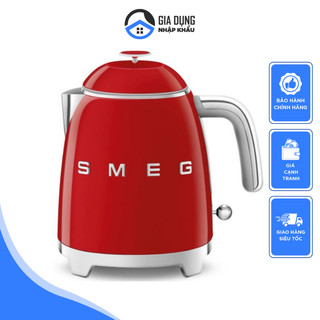 Ấm siêu tốc smeg klf05 mini, ấm đun nước dung tích 0,8l, chất liệu thép không gỉ bền đẹp, nhập khẩu, bh 12 tháng