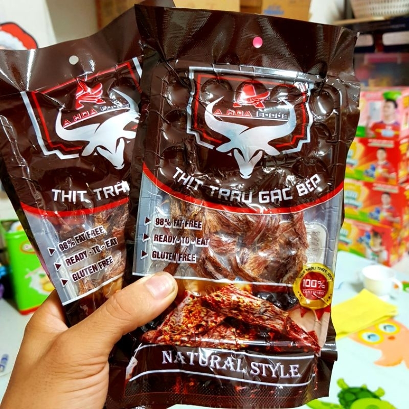 Thịt trâu gác bếp A Hoa gói nhỏ 50gr kèm chấm chẩm chéo