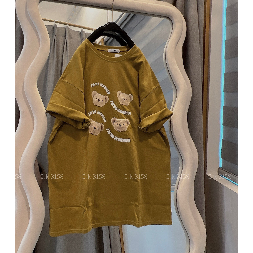 Áo Phông Ctk 3158 Dáng Rộng Chữ A Unisex Nam Nữ Tay Lỡ Cổ Tròn Bigsize Áo Thun Ngắn Tay