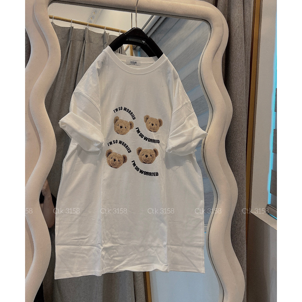 Áo Phông Ctk 3158 Dáng Rộng Chữ A Unisex Nam Nữ Tay Lỡ Cổ Tròn Bigsize Áo Thun Ngắn Tay