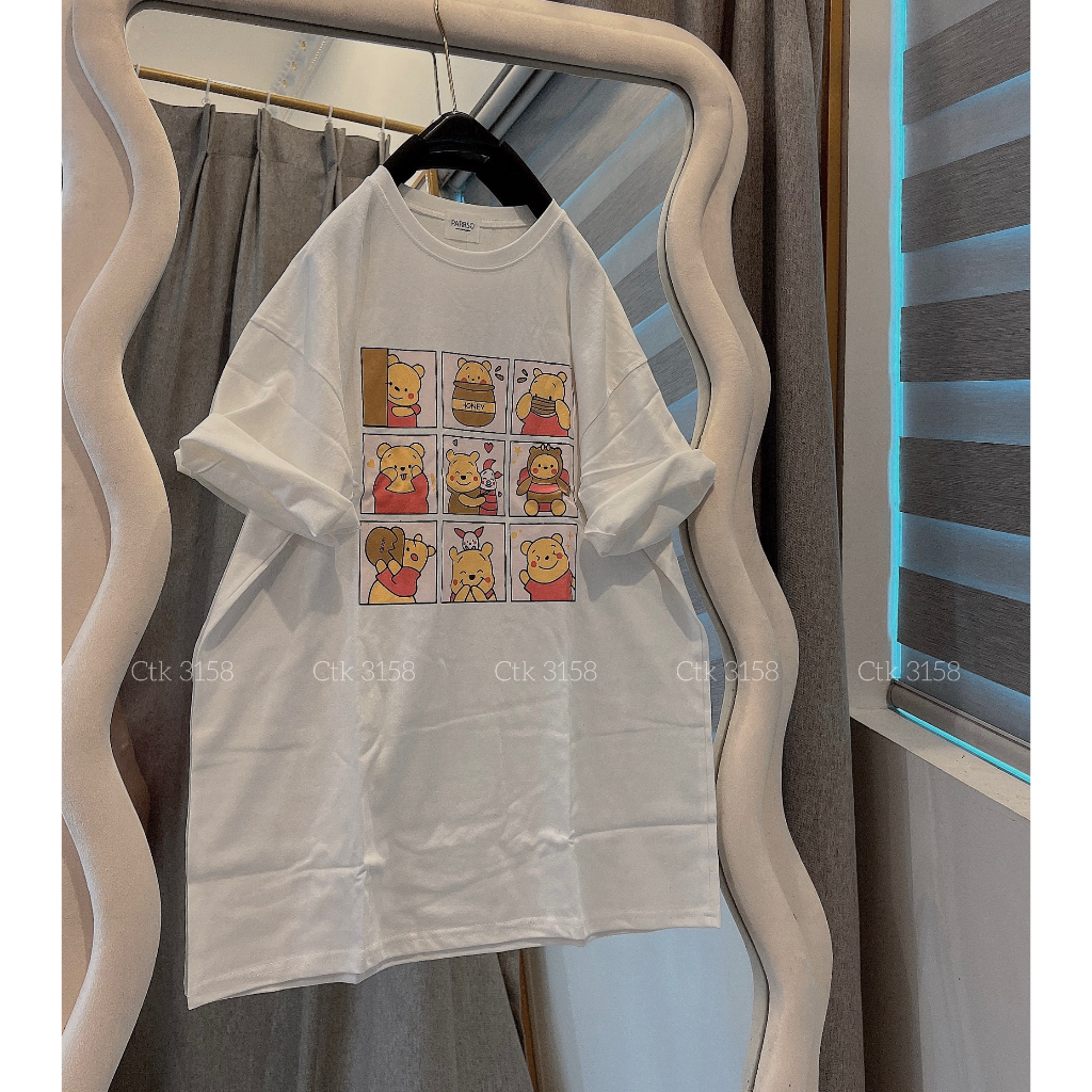 Áo Phông Ctk 3158 Dáng Rộng Chữ A Unisex Nam Nữ Tay Lỡ Cổ Tròn Bigsize Áo Thun Ngắn Tay