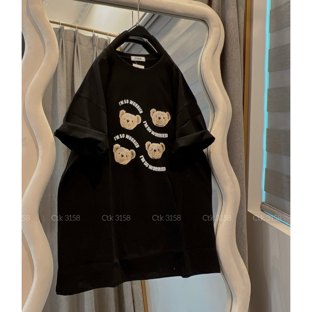 Áo Phông Ctk 3158 Dáng Rộng Chữ A Unisex Nam Nữ Tay Lỡ Cổ Tròn Bigsize Áo Thun Ngắn Tay