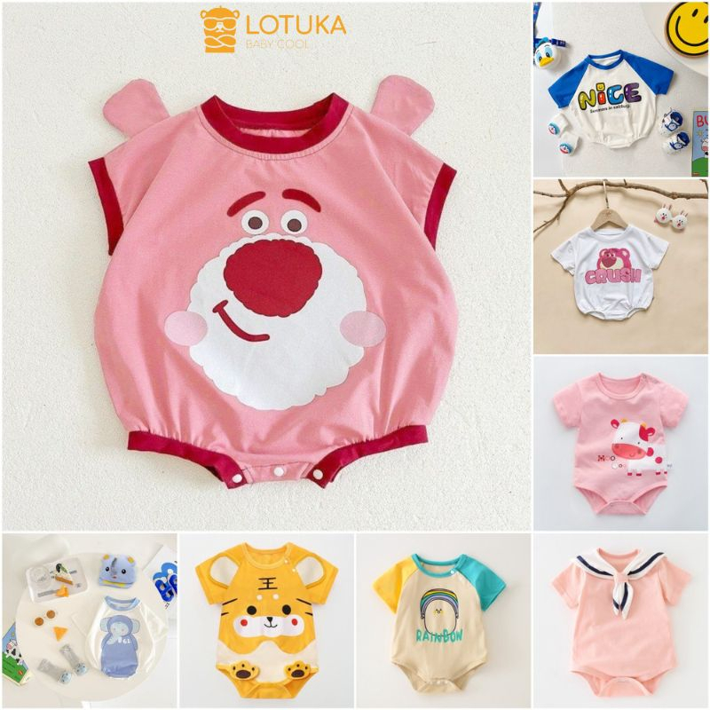 Body Chip LOTUKA Chất Cotton Mềm Mịn Co Giãn 4 Chiều Cho Bé 3-12kg