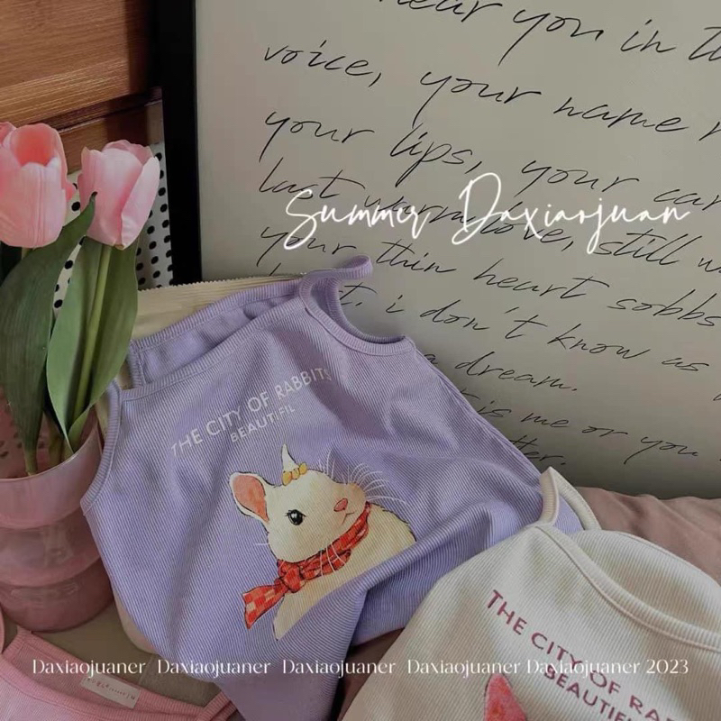 SET 4 ÁO 2 DÂY IN HÌNH THỎ Cho bé