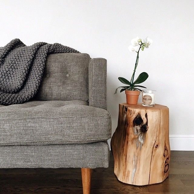 Bàn - Ghế Đôn Tròn Gỗ Nguyên Khối, Khúc Gỗ Thân Cây Tự Nhiên