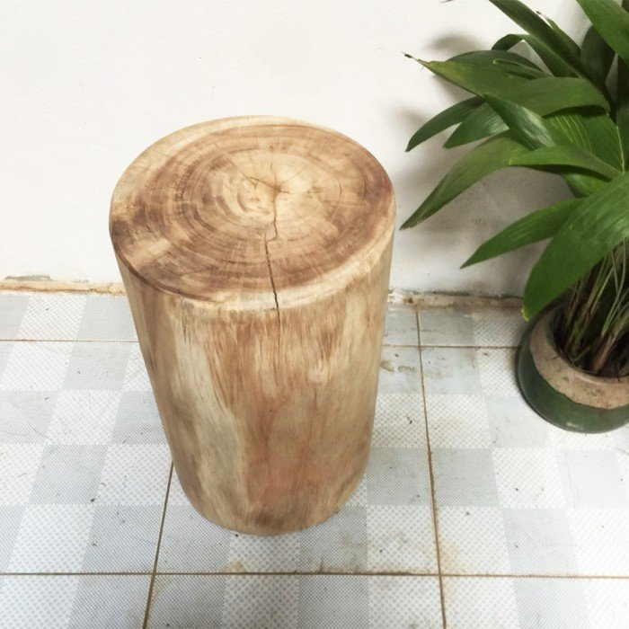 Bàn - Ghế Đôn Tròn Gỗ Nguyên Khối, Khúc Gỗ Thân Cây Tự Nhiên