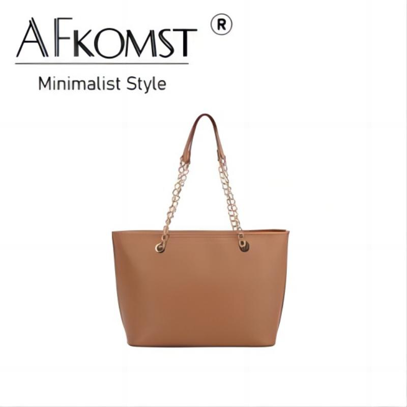 AFKOMST 2023 mới về Phụ Nữ Túi Xách Da PU Thời Trang Công Suất Lớn Túi Tote Retro Thiết Kế Dây Đeo Đôi Túi Đeo Vai Nữ Mua Sắm