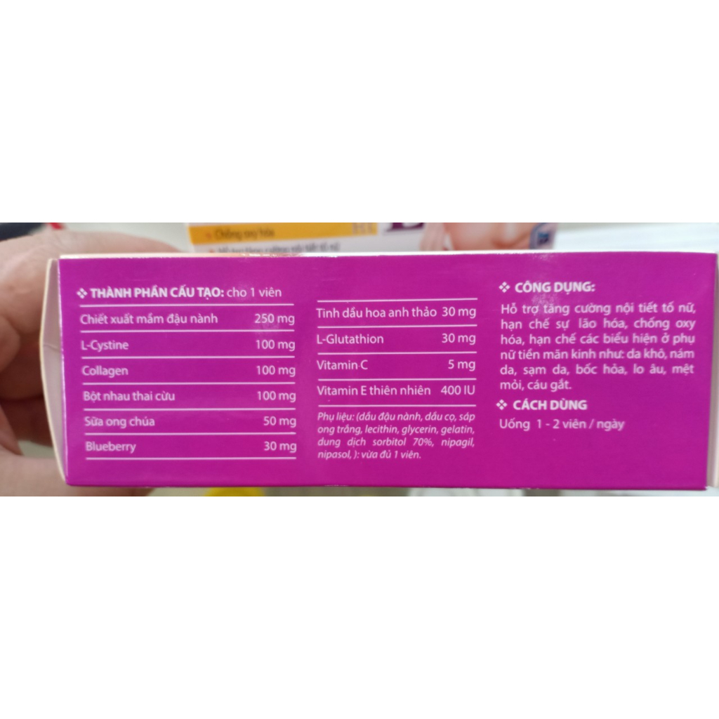 Viên uống cân bằng nội tiết, chống oxy hóa FRAN ESTROGEN E hộp 30 viên