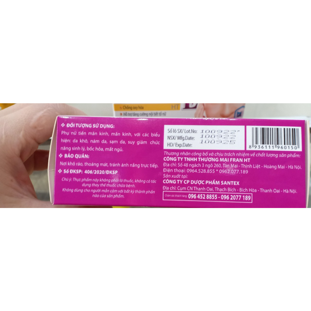 Viên uống cân bằng nội tiết, chống oxy hóa FRAN ESTROGEN E hộp 30 viên