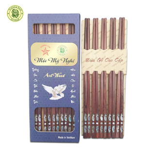 Đũa gỗ cẩm lai cẩn song ngư - đồ gỗ nhà bếp thương hiệu trường sơn