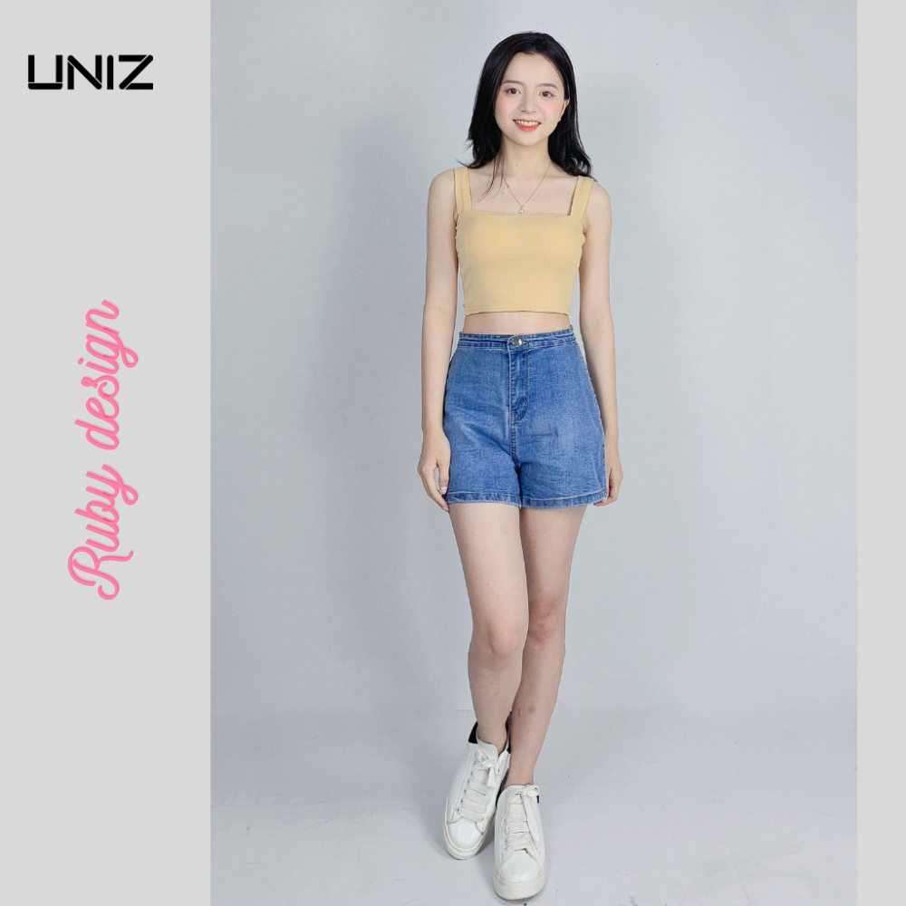 Áo hai dây bản to nữ , Áo 2 dây croptop có mút đệm chất liệu cotton trẻ trung, xinh xắn - Ruby Design