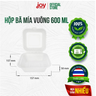 Sỉ 50 hộp bã mía vuông Gracz đựng bánh kem, bánh bento, hamburger, bảo vệ môi trường hàng Thái chất lượng giá cạnh tranh