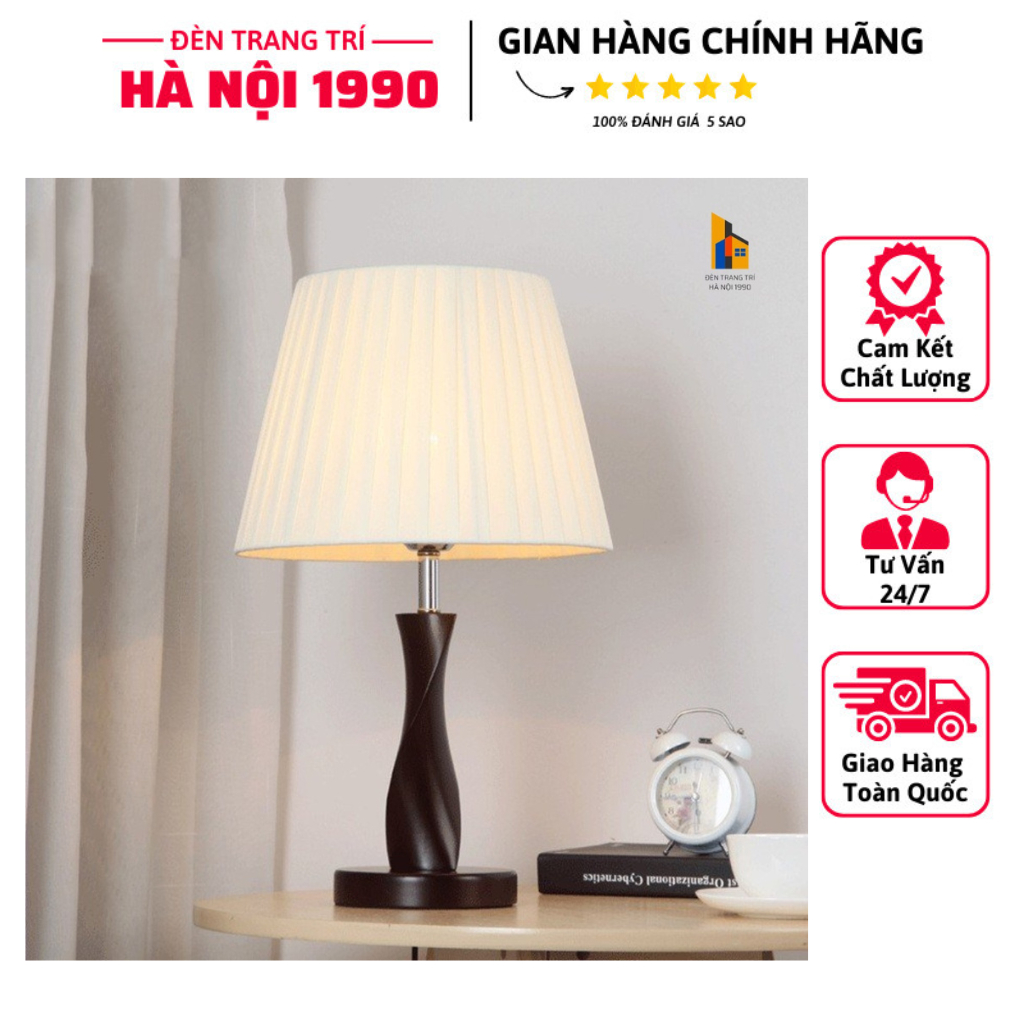 Đèn Ngủ Để Bàn Hiện Đại 6002, Đèn Bàn Ngủ Thân Gỗ Trang Trí Phòng Khách, Phòng Ngủ