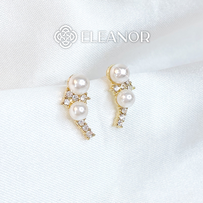 Bông tai nữ chuôi bạc 925 Eleanor Accessories đính đá ngọc trai nhân tạo phụ kiện trang sức 5721