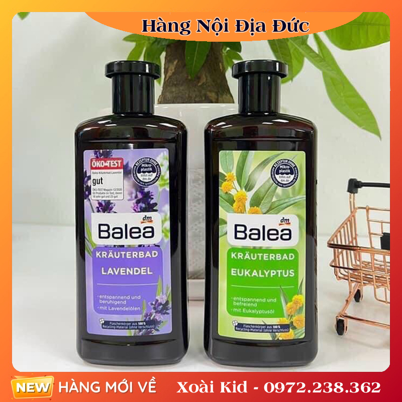 [Nội địa Đức Date mới nhất] Tinh Dầu Tắm Thảo Dược Balea Hoa Oải Hương và Bạch Đàn, 500ml của Đức