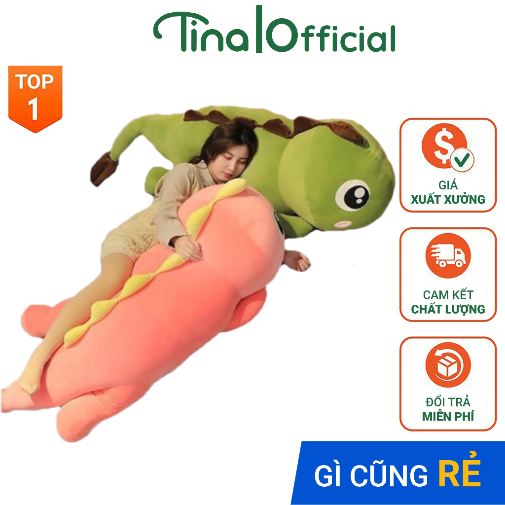 Gấu bông khủng long đuôi tim siêu to khổng lồ, thú nhồi bông cao cấp nhiều kích thước 65cm -1m8 TINA OFFICIAL