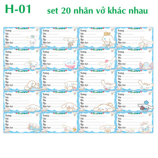 Nhãn vở Cinnamorol- nhãn dán Cinnamorol đẹp lung linh
