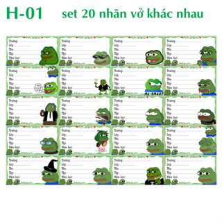Nhãn vở Ếch Xanh PEPE Graffiti - Nhãn dán Ếch Xanh PEPE Graffiti (nhiều mẫu đẹp xinh)