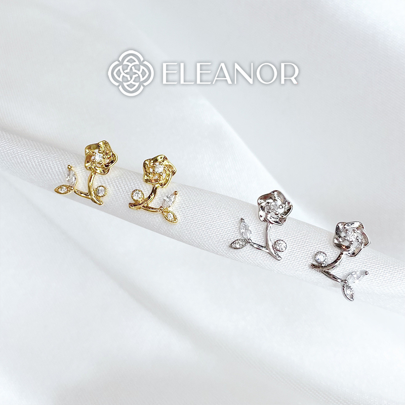 Bông tai nữ chuôi bạc 925 Eleanor Accessories hình hoa ngọc trai nhân tạo phụ kiện trang sức 6873