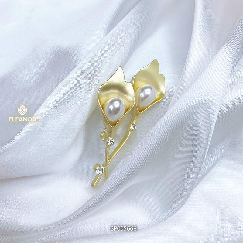 Ghim cài áo nữ Eleanor Accessories đính ngọc trai nhân tạo phụ kiện thời trang 5668