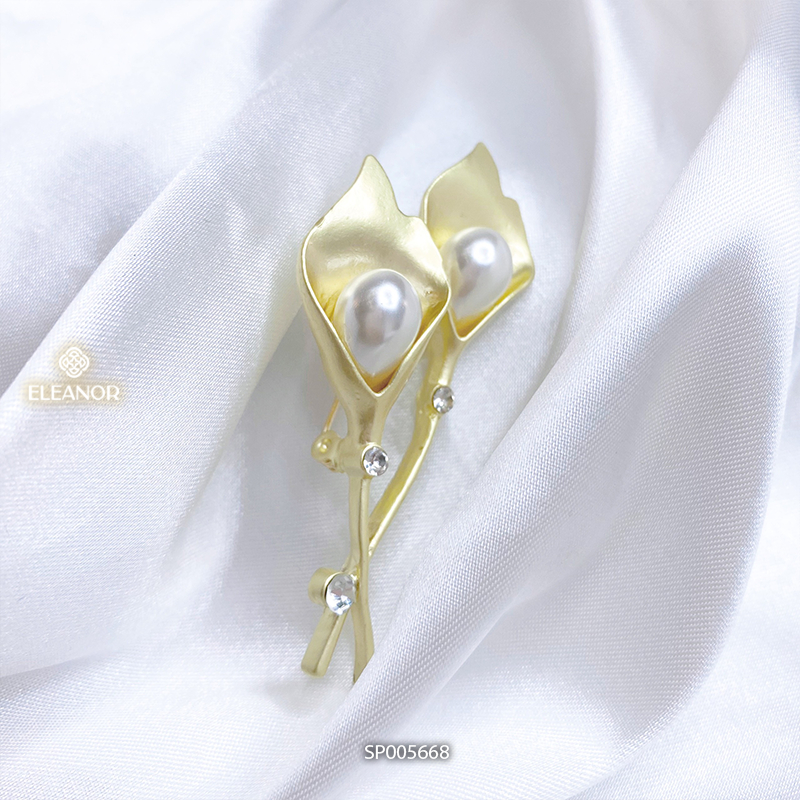 Ghim cài áo nữ Eleanor Accessories đính ngọc trai nhân tạo phụ kiện thời trang 5668