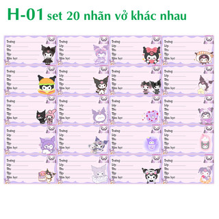 Nhãn vở Kuromi - Nhãn dán Kuromi