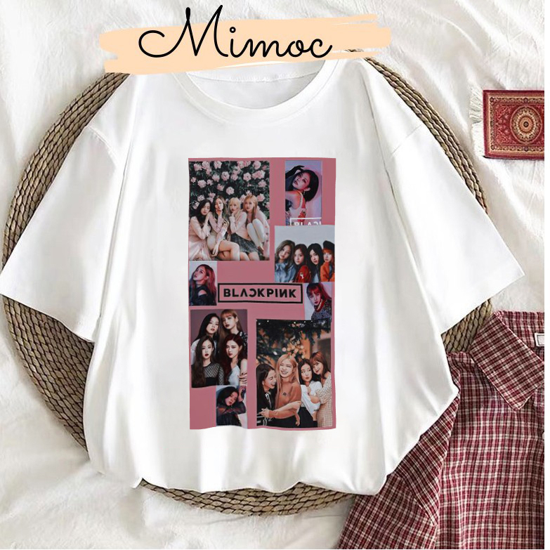 Áo thun tay blackpink tay ngắn phong cách unisex  tặng kèm 5 thẻ ảnh Blackpink