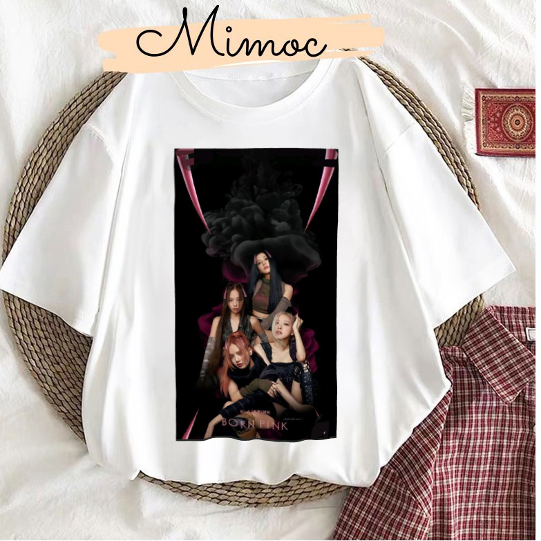 Áo thun tay blackpink tay ngắn phong cách unisex  tặng kèm 5 thẻ ảnh Blackpink