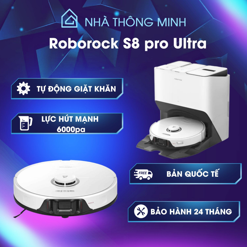 Robot hút bụi lau nhà Roborock S8 Pro Ultra – Phiên bản Quốc Tế  – Bảo hành 24 tháng