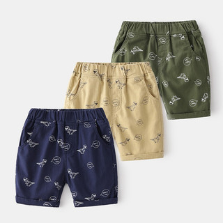 Quần Kaki bé trai WELLKIDS quần short cho bé họa tiết khủng long hàng xuất Âu Mỹ