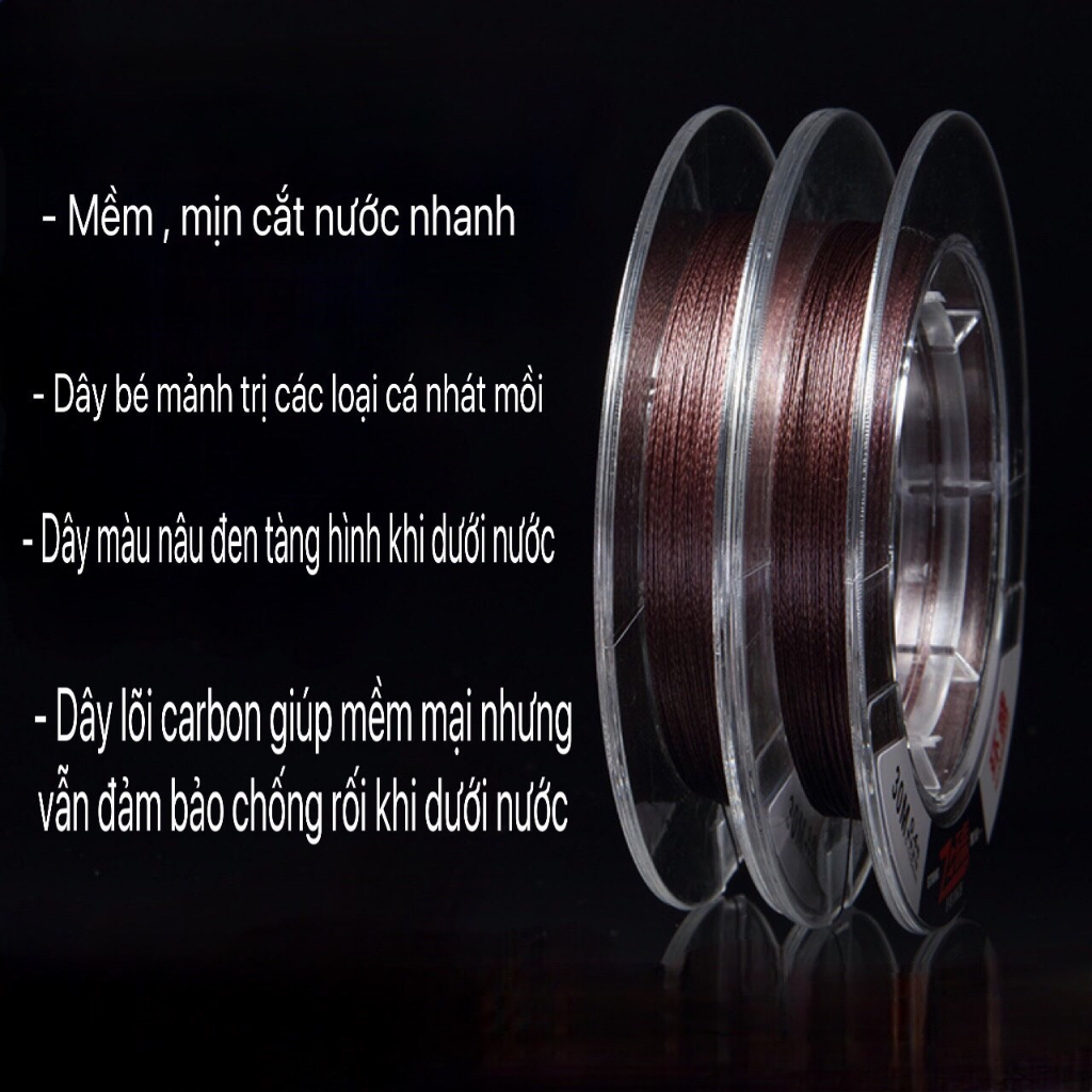 Thẻo Câu - Dây Câu PE Lõi Carbon Siêu trâu, Chống Rối 30m HC88