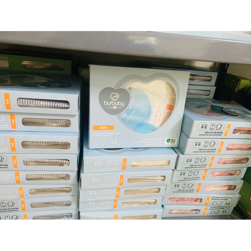 Bộ sơ sinh dài tay cài chéo 0-6 tháng - chất bambo - Bu Siro - Bu sơ sinh newborn 2023