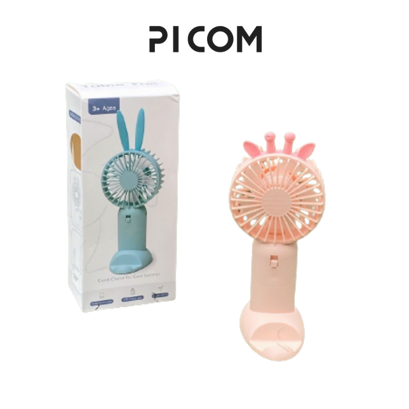 Quạt Tích Điện Mini Cầm Tay Picom K331 K332 K332 K334 Có Đế Làm Kệ Điện Thoại