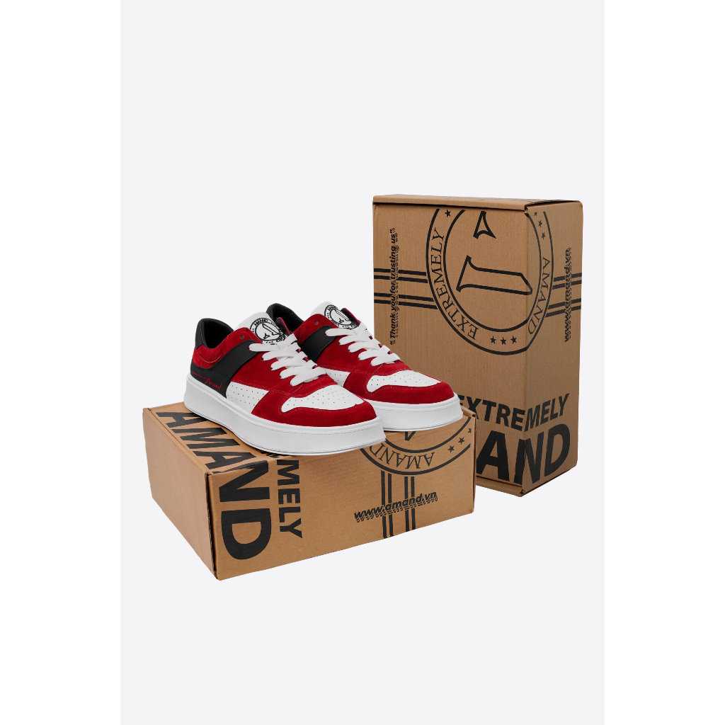 Giày thể thao Amand Low Top Signature Logo Sneaker - GD004/Red