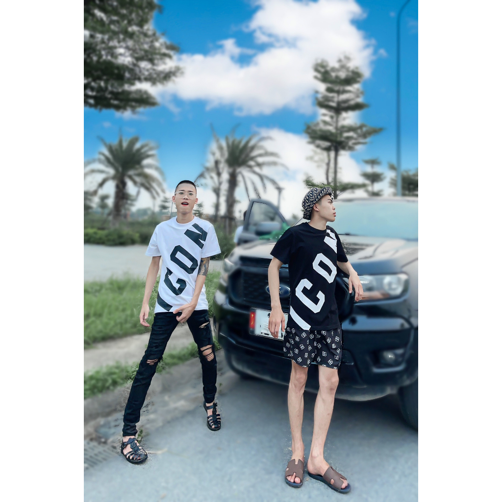 Áo Phông Nam ICON D.S.Q In Chữ Chéo Siêu Đẹp - Áo Thun Nam Nữ ICON In Chữ Chéo Cao Cấp