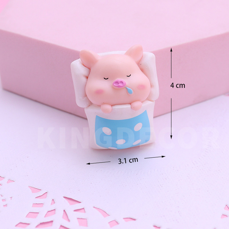 Phụ Kiện Trang Trí Ô Tô Set 7 chú heo mini cute giá rẻ, thích hợp trang trí bàn làm việc, decor bàn học, terrarium