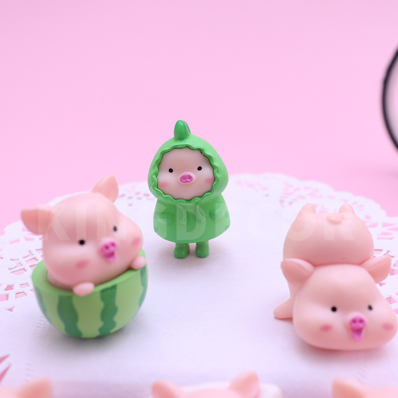 Phụ Kiện Trang Trí Ô Tô Set 7 chú heo mini cute giá rẻ, thích hợp trang trí bàn làm việc, decor bàn học, terrarium