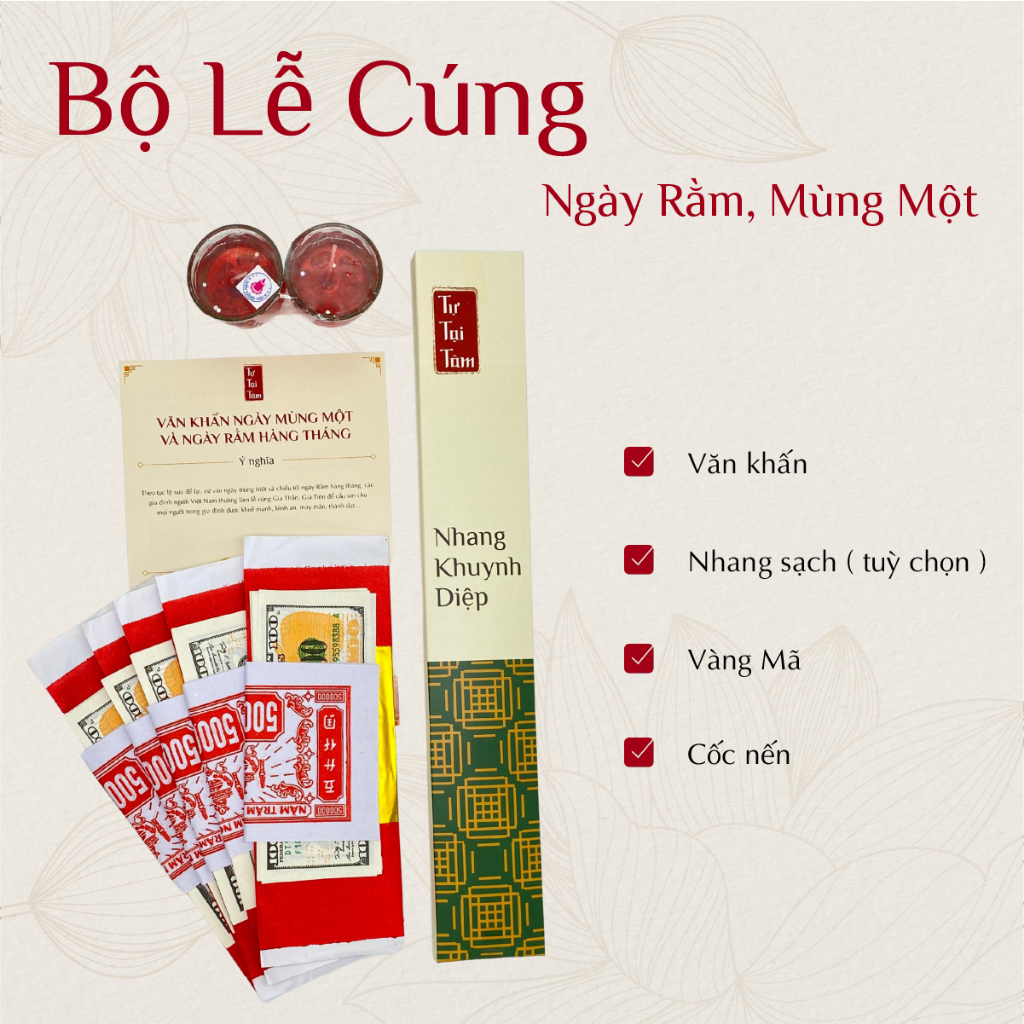 Trọn Bộ Cúng Lễ Ngày Rằm, Mùng Một Tự Tại Tâm - Bộ lễ đầy đủ, tiện lợi