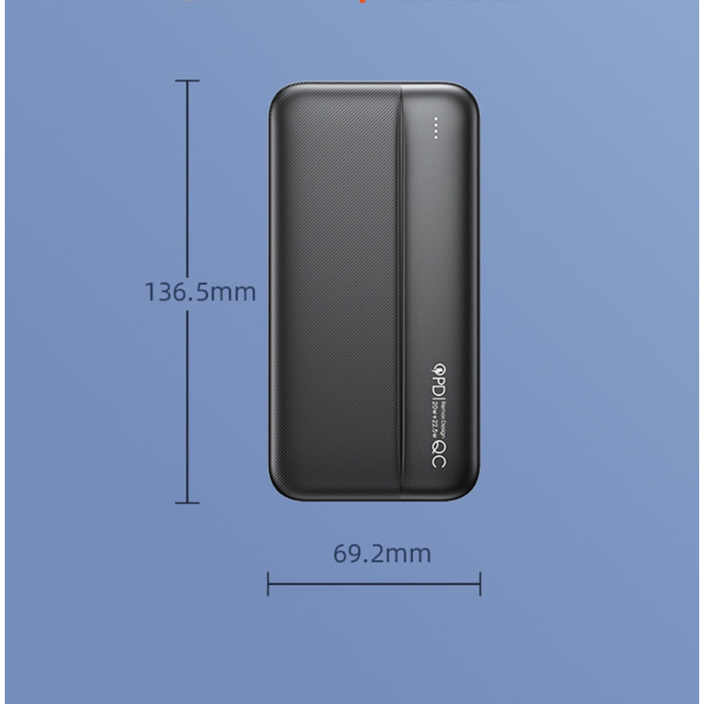 Sạc dự phòng 20000mah Remax Rpp 212 hỗ trợ sạc nhanh 18w, 20w và 22.5w- Bảo hành 12 tháng