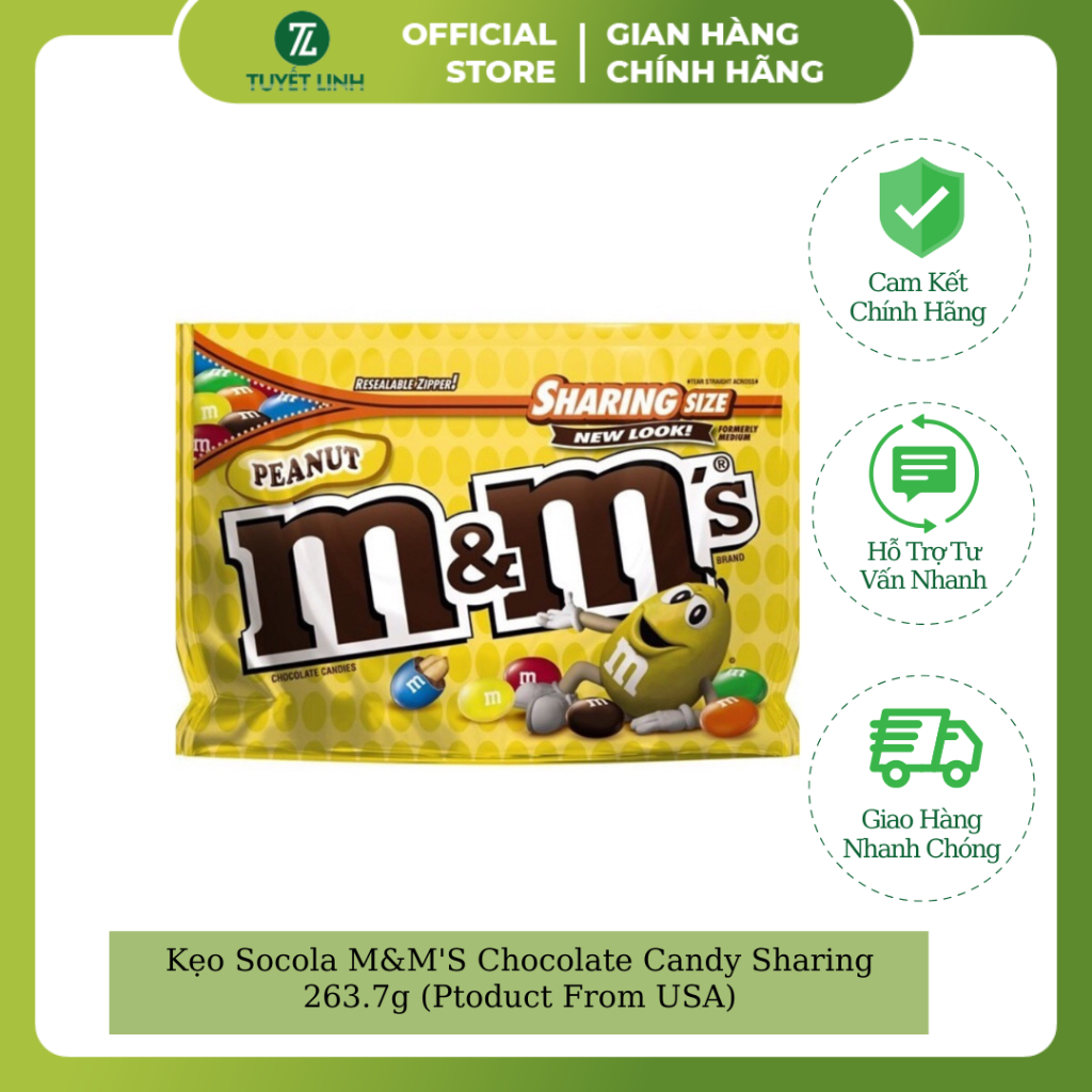 Kẹo Socola Siêu Thơm Ngon Hấp Dẫn M&M'S Chocolate Candy Sharing 263.7g (Ptoduct From USA)