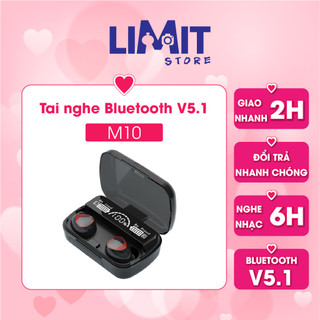 Tai nghe bluetooth m10 pro pin trâu, có đèn led hiển thị dung lượng pin.