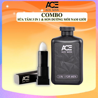 COMBO son dưỡng môi nam giới & Sữa tắm ACEMAN hương nước hoa 3in1 cho nam giới 320ml