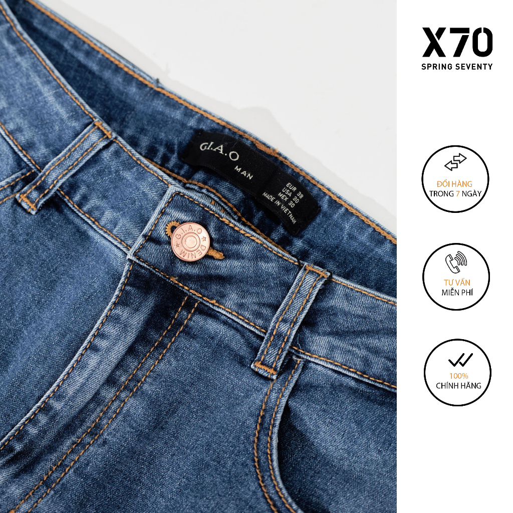 Quần Jeans Nam Mid Blue Cá Tính Lịch Lãm Thời Trang X70 - 11650017