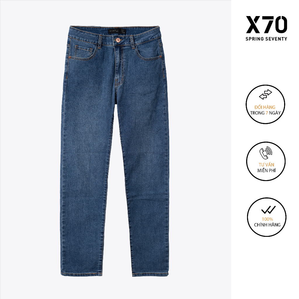 Quần Jeans Nam Mid Blue Cá Tính Lịch Lãm Thời Trang X70 - 11650017