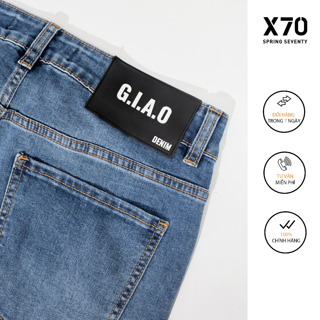 Quần Jeans Nam Mid Blue Cá Tính Lịch Lãm Thời Trang X70 - 11650017