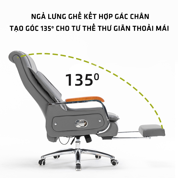 Ghế Giám Đốc,Ghế Văn Phòng Bọc Da Cao Cấp Có Gác Chân Ngả Lưng-Ghế Giám Đốc Giá Tốt M141