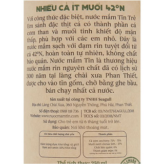 Nước Mắm Tĩn Trẻ Em 42 Độ Đạm Chai 250ML