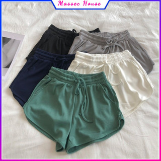 Quần đùi nữ lưng thun có dây rút, xẻ 2 bên - q09