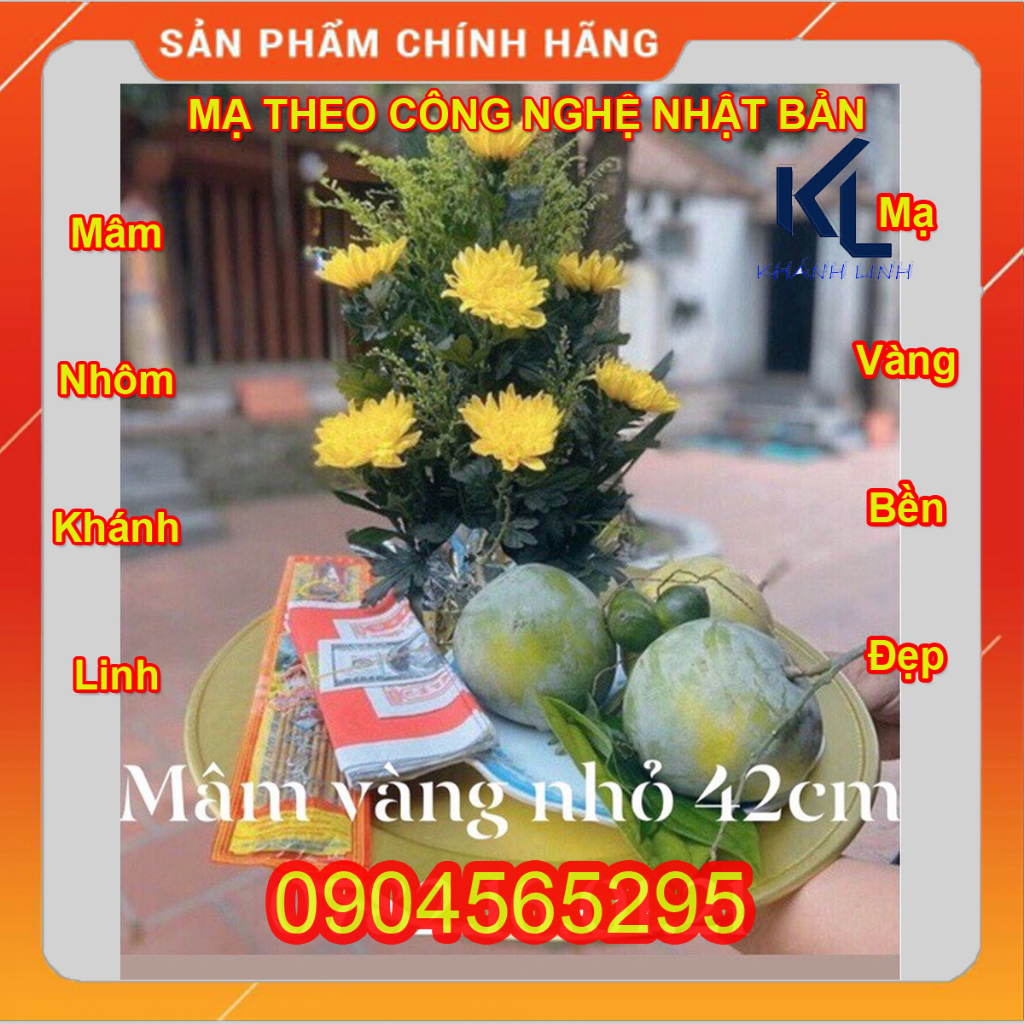 Mâm, Mâm nhôm , Mâm ăn cơm vàng 42 cm , mâm vàng, mâm mạ vàng, mâm ăn cơm, mâm bầy ngũ quả, mâm xôi con gà, mâm nhôm đai