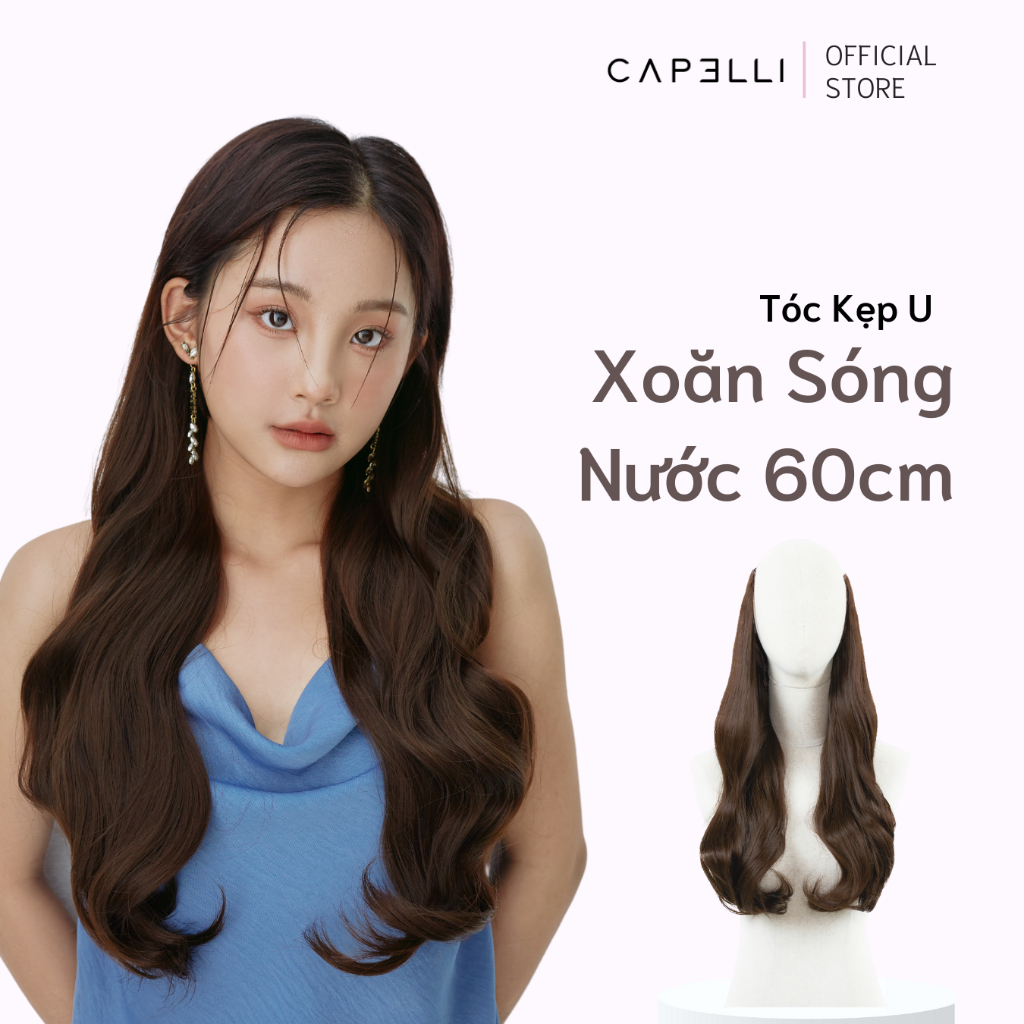 Tóc Kẹp U CAPELLI Dáng Xoăn Sóng Nước 60cm